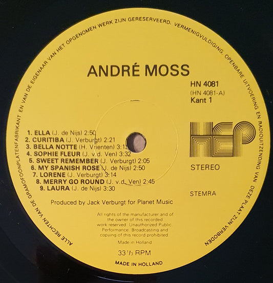 André Moss - 18 Karaats (LP) Vinyl LP Vinyl Zeer Goed / Hoesje Goed "VINYLSINGLES.NL"