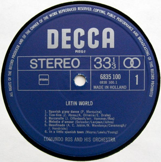 Edmundo Ros & His Orchestra - Latin World (LP)