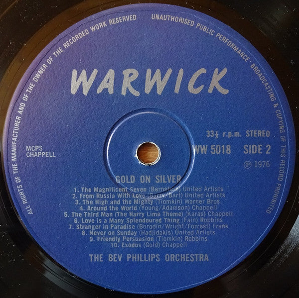 Beverley-Phillips Orchestra - Gold On Silver (LP) Vinyl LP Vinyl Very Good (VG) <br> Hoes Good Plus (G+)