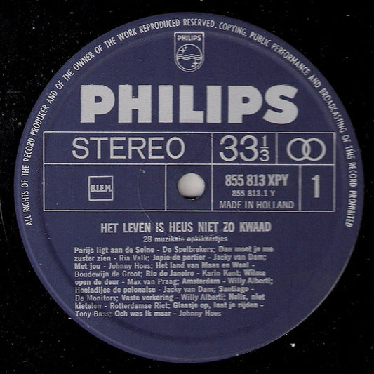 Various - Het Leven Is Heus Niet Zo Kwaad (LP) Vinyl LP Vinyl Zeer Goed / Hoesje Goed "VINYLSINGLES.NL"