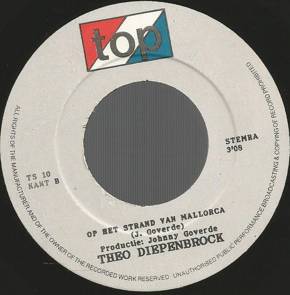 Theo Diepenbrock - Aan De Playa Blanca Vinyl Singles Vinyl Very Good (VG) <br> Hoes Good Plus (G+)