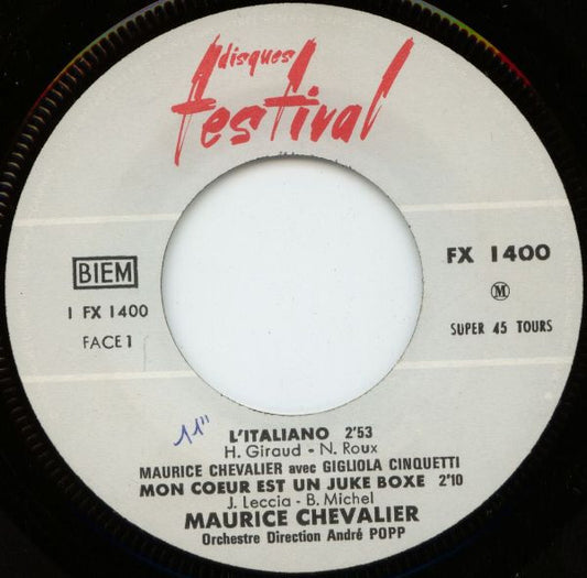 Maurice Chevalier & Gigliola Cinquetti - Chantent En Duo L'Italiano Vinyl Singles EP Vinyl Zeer Goed / Hoesje Goed "VINYLSINGLES.NL"