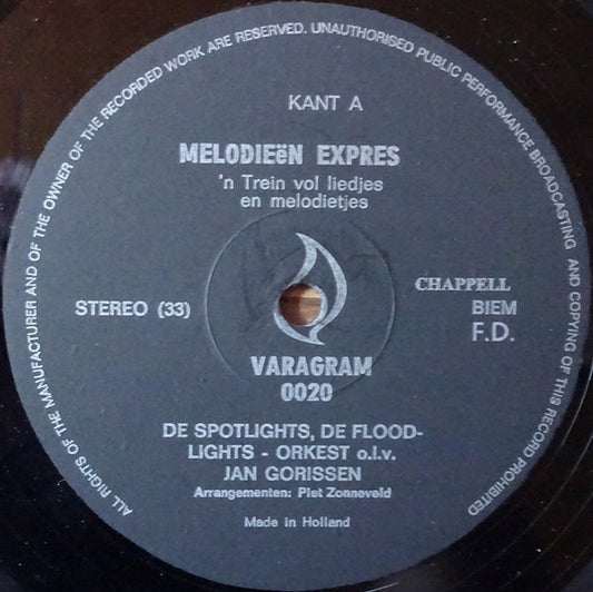 Jan Gorissen En Zijn Vrolijke Passagiers - Melodieën Expres - Een Trein Vol Liedjes! (LP)