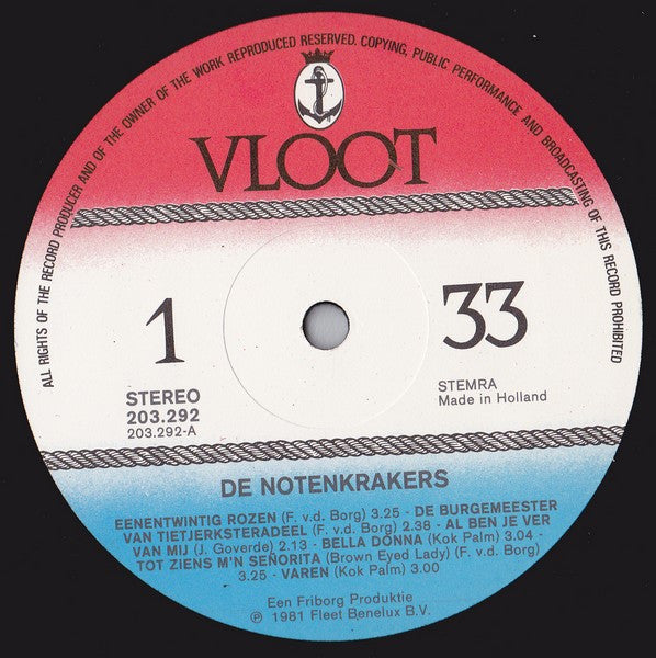 Notenkrakers - De Notenkrakers (LP) Vinyl LP Vinyl Very Good (VG) <br> Hoes Good Plus (G+)