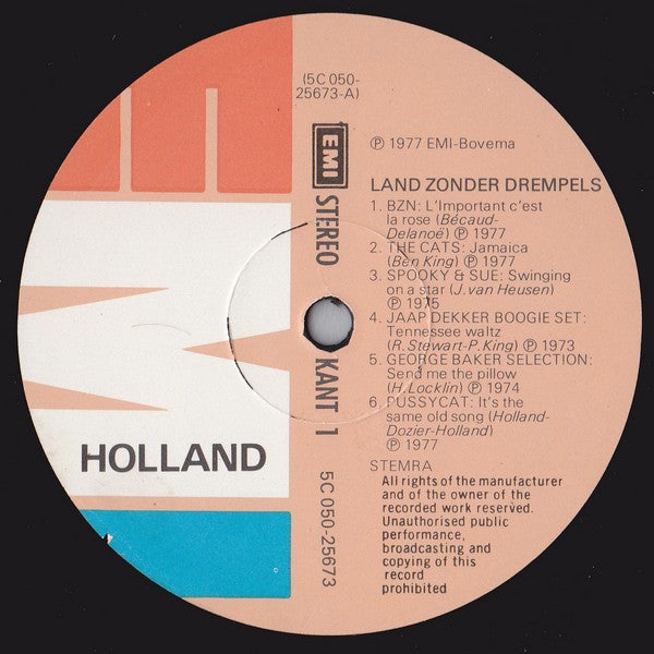 Various - Land Zonder Drempels (LP) Vinyl LP Vinyl Very Good (VG) <br> Hoes Good Plus (G+)