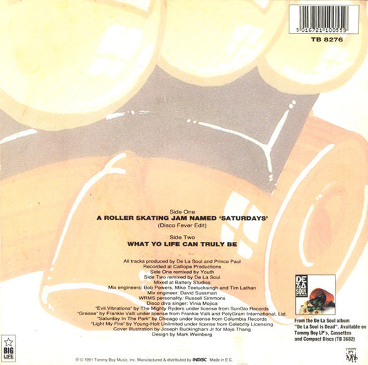 La Soul - A Roller Skating Jam Named Saturdays Vinyl Singles Vinyl Zeer Goed / Hoesje Goed "VINYLSINGLES.NL"