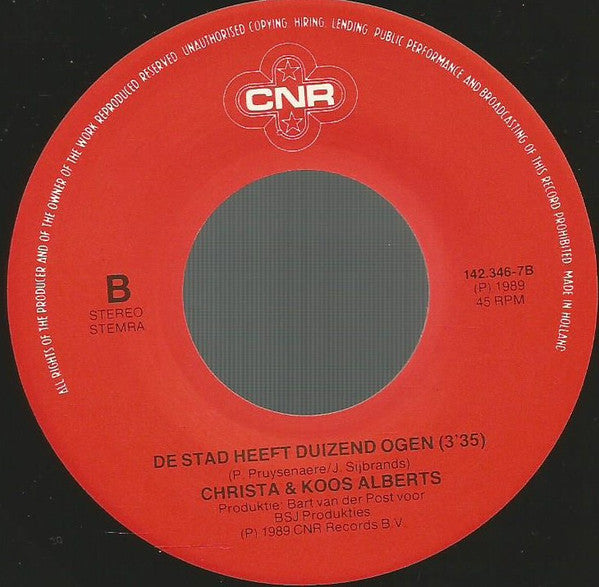 Koos Alberts - Jij Blijft Bij Mij Vinyl Singles Vinyl Very Good (VG) <br> Hoes Good Plus (G+)