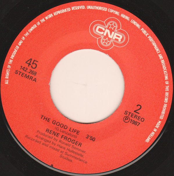 Rene Froger - Love Leave Me Vinyl Singles Vinyl Very Good (VG) <br> Hoes Good Plus (G+)