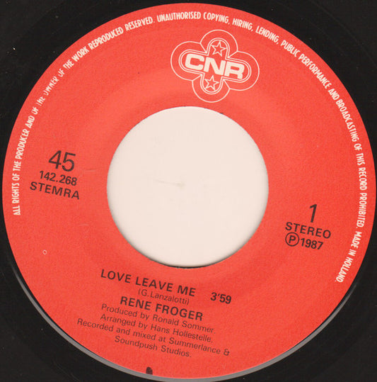 Rene Froger - Love Leave Me