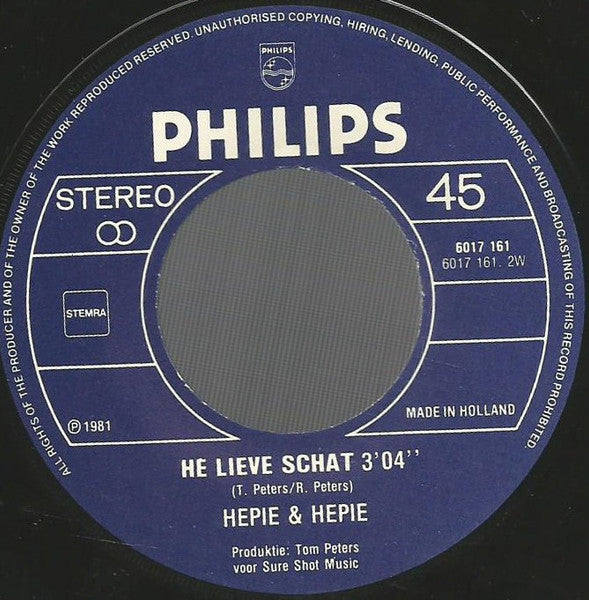 Hepie & Hepie - De Winter Was Lang 43142 Vinyl Singles Vinyl (VG) <br> Hoes (G+)