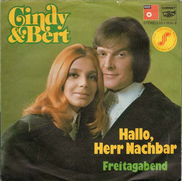 Cindy & Bert - Freitagabend Vinyl Singles Vinyl Very Good (VG) <br> Hoes Good Plus (G+)