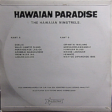 Hawaian Minstrels - Hawaian Paradise (LP) Vinyl LP Vinyl Very Good (VG) <br> Hoes Good Plus (G+)