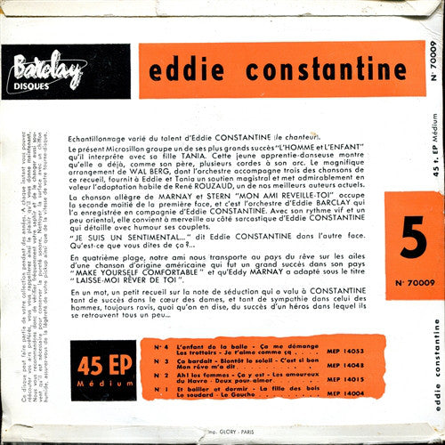 Tania Et Eddie Constantine - - L'homme Et L'enfant Vinyl Singles EP Vinyl Very Good (VG) <br> Hoes Good Plus (G+)