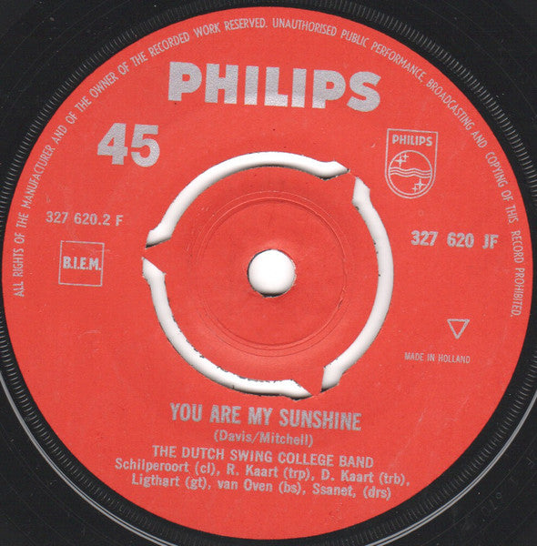 Dutch Swing College Band - Dominique Vinyl Singles Vinyl Very Good (VG) <br> Hoes Good Plus (G+)