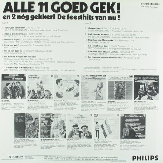 Various - Alle 11 Goed Gek! En 2 Nóg Gekker! (LP) Vinyl LP Vinyl Zeer Goed / Hoesje Goed "VINYLSINGLES.NL"