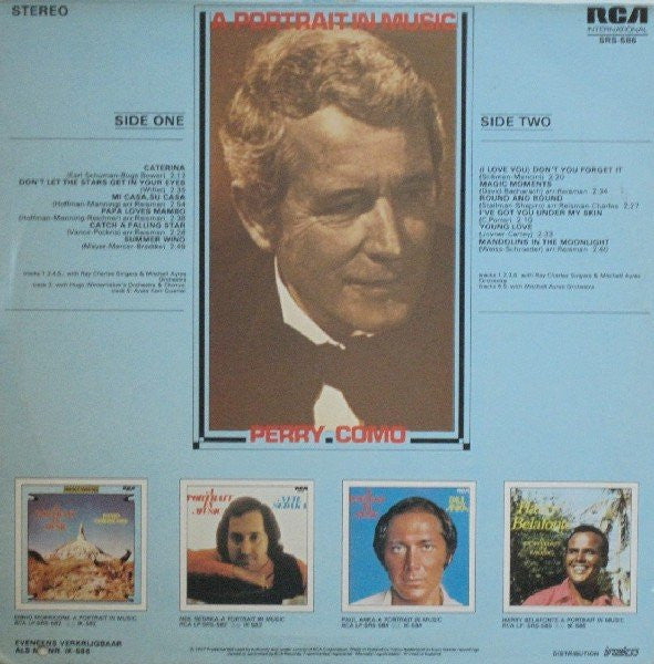 Perry Como - A Portrait In Music (LP) Vinyl LP Vinyl Very Good (VG) <br> Hoes Good Plus (G+)