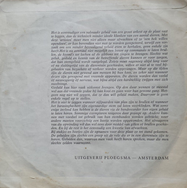 H. van de Werken - Dieren Symfonie 24584 Vinyl Singles