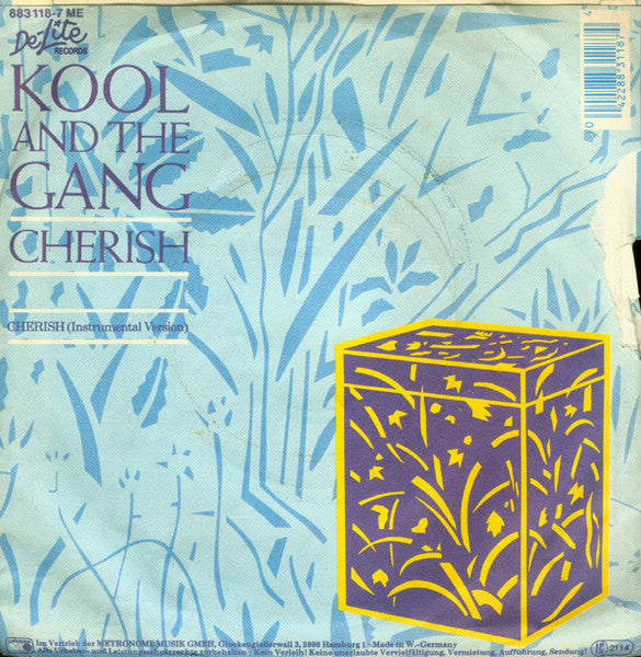 Kool & The Gang - Cherish Vinyl Singles Vinyl Very Good (VG) <br> Hoes Good Plus (G+)