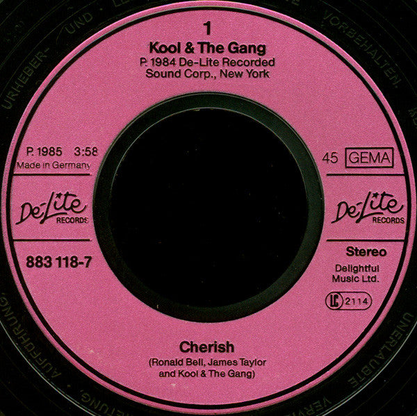Kool & The Gang - Cherish Vinyl Singles