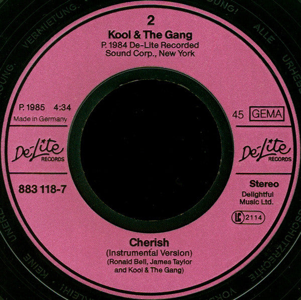 Kool & The Gang - Cherish Vinyl Singles