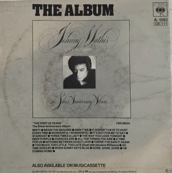 Johnny Mathis - Gone, Gone, Gone Vinyl Singles Vinyl Very Good (VG) <br> Hoes Good Plus (G+)