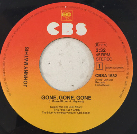 Johnny Mathis - Gone, Gone, Gone