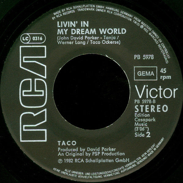 Taco - Puttin' On The Ritz Vinyl Singles Vinyl Goed / Hoes Generic