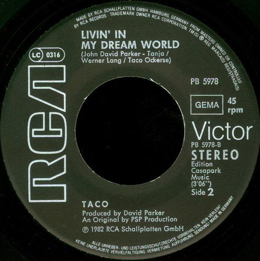 Taco - Puttin' On The Ritz Vinyl Singles Vinyl Zeer Goed / Hoesje Generic "VINYLSINGLES.NL"