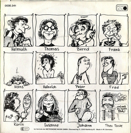 Theo Taste - Und Auch Du Hast'n Tick) 10280 Vinyl Singles Vinyl Zeer Goed / Hoesje Goed "VINYLSINGLES.NL"