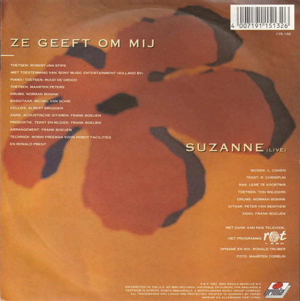 Frank Boeijen - Ze Geeft Om Mij Vinyl Singles Vinyl Very Good (VG) <br> Hoes Good Plus (G+)