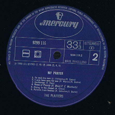 Platters - My Prayer (LP) Vinyl LP