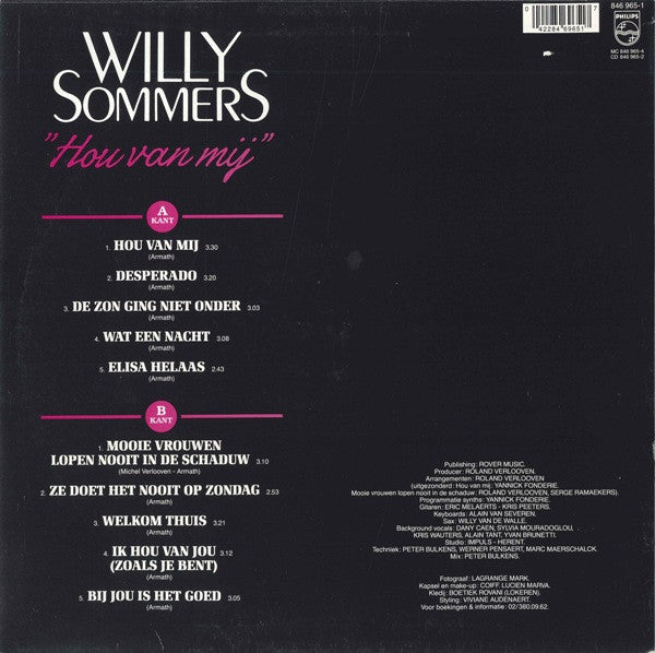 Willy Sommers - Hou Van Mij (LP) Vinyl LP Vinyl Very Good (VG) <br> Hoes Good Plus (G+)