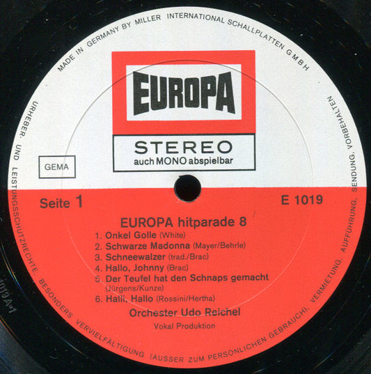 Orchester Udo Reichel - Europa Hitparade 8 (LP)