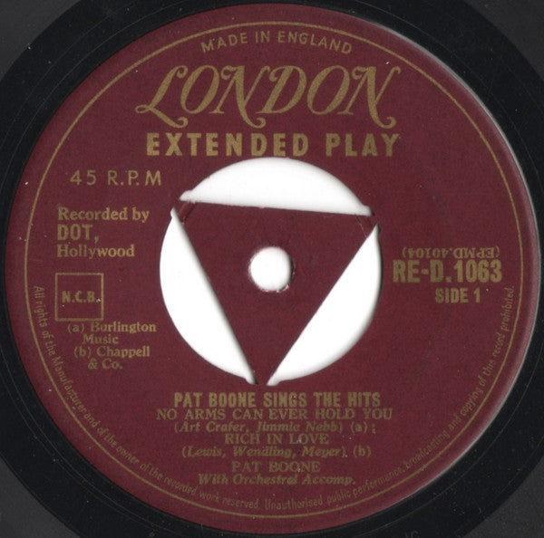 Pat Boone - Pat Boone Sings The Hits Vinyl Singles EP