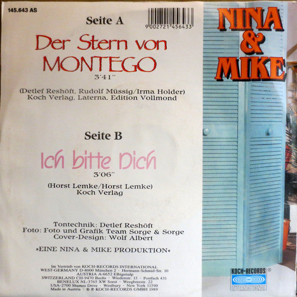 Nina & Mike - Der Stern Von Montego Vinyl Singles Vinyl Very Good (VG) <br> Hoes Good Plus (G+)
