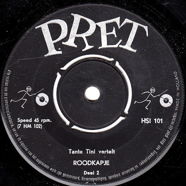 Tante Tini - Roodkapje Vinyl Singles Vinyl Very Good (VG) <br> Hoes Good Plus (G+)