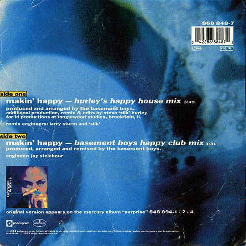 Crystal Waters - Makin Happy (B-Keus) Vinyl Singles Vinyl Goed / Hoes Sticker