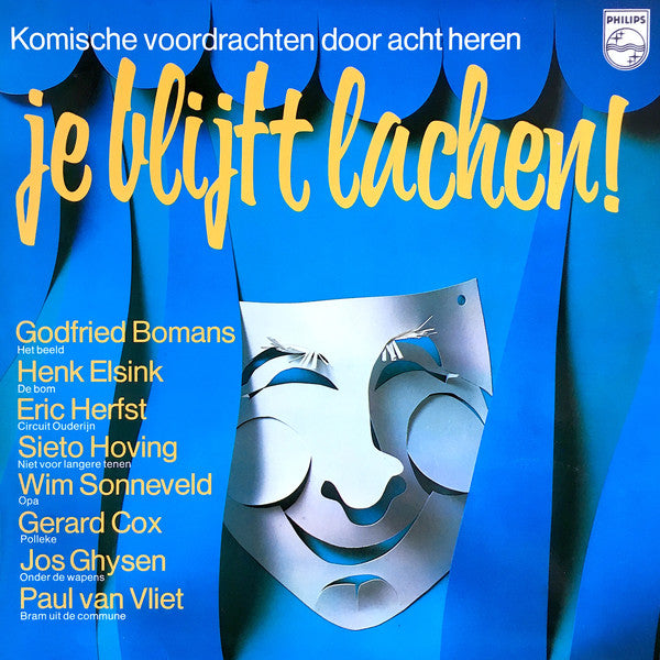 Various - Je Blijft Lachen! (LP) Vinyl LP Vinyl Very Good (VG) <br> Hoes Good Plus (G+)
