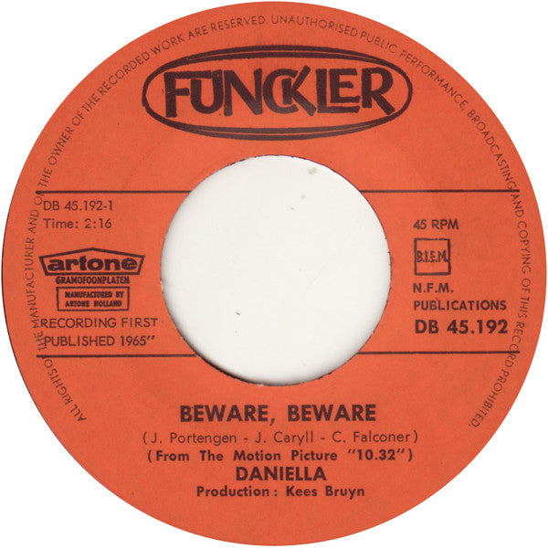Daniella - Beware, Beware Vinyl Singles