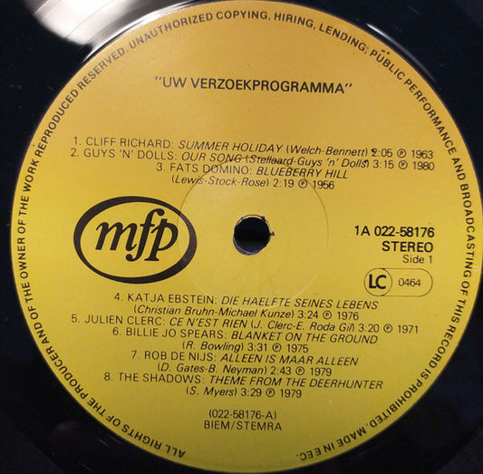 Various - Uw Verzoekprogramma * (LP) Vinyl LP Vinyl Zeer Goed / Hoesje Goed "VINYLSINGLES.NL"