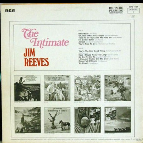 Jim Reeves - The Intimate Jim Reeves (LP) Vinyl LP Vinyl Very Good (VG) <br> Hoes Good Plus (G+)