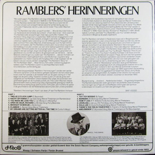 Ramblers - Ramblers' Herinneringen (LP) Vinyl LP Vinyl Very Good (VG) <br> Hoes Good Plus (G+)