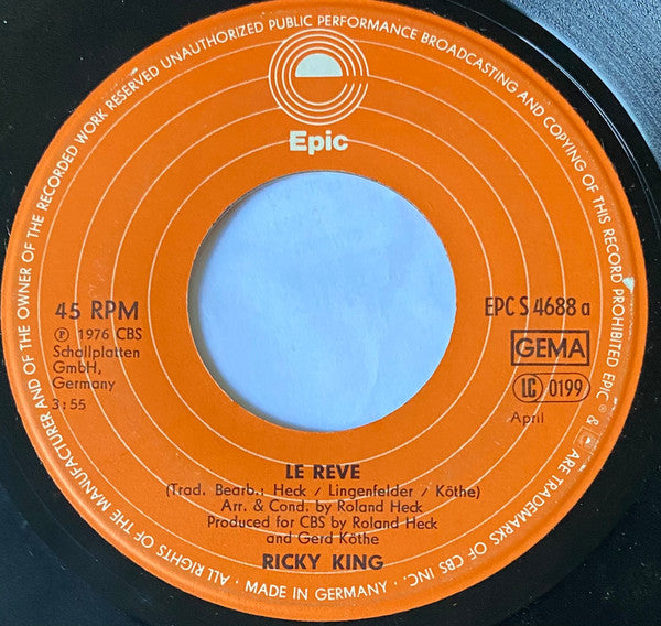 Ricky King - Le Rêve Vinyl Singles