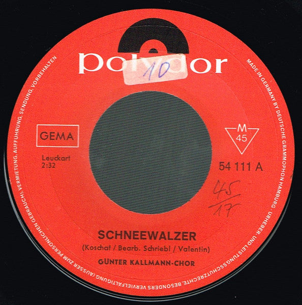 Günter-Kallmann - Chor Schneewalzer Vinyl Singles