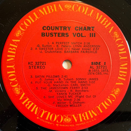 Various - Country Chart Busters Vol.III (LP) Vinyl LP Vinyl Zeer Goed / Hoesje Goed "VINYLSINGLES.NL"