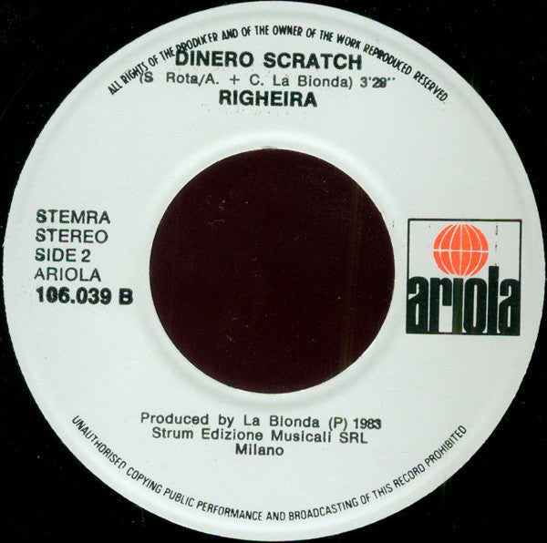 Righeira - No Tengo Dinero 37673 Vinyl Singles Vinyl Very Good (VG) <br> Hoes Good Plus (G+)