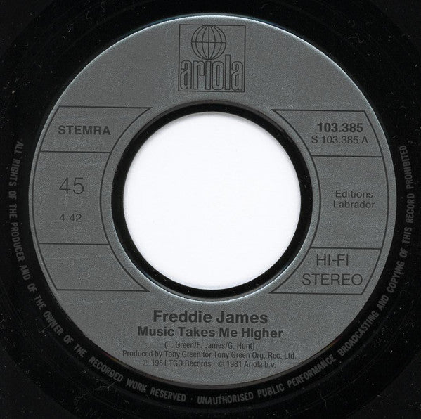 Freddie James - Music Takes Me Higher Vinyl Singles