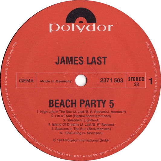 James Last - Beachparty (LP) Vinyl LP Vinyl Zeer Goed / Hoesje Goed "VINYLSINGLES.NL"