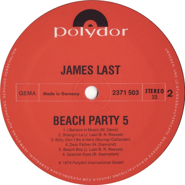 James Last - Beachparty (LP) Vinyl LP
