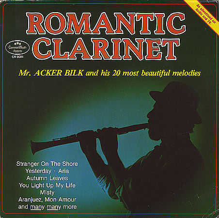 Acker Bilk - Romantic Clarinet (LP) Vinyl LP Vinyl Very Good (VG) <br> Hoes Good Plus (G+)